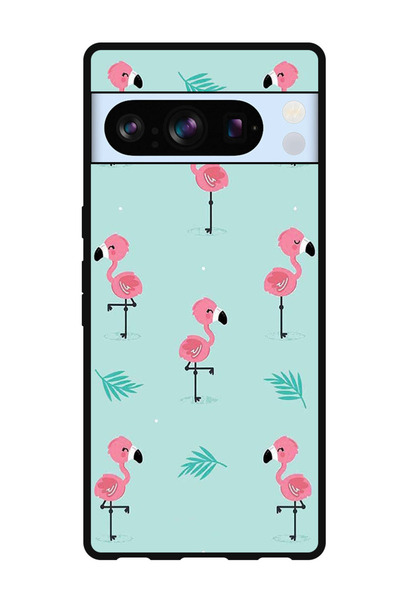 Theodor جراب واقٍ مضاد للخدش والصدمات لهاتف Google Pixel 8 Pro بنمط فلامنغو