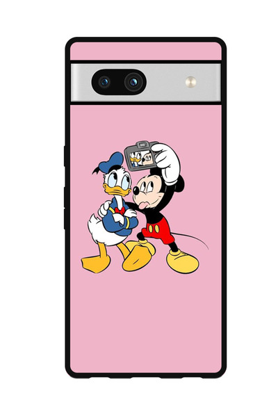 Theodor جراب واقٍ مضاد للخدش والصدمات لهاتف Google Pixel 7a ميكي دونالد سيلفي