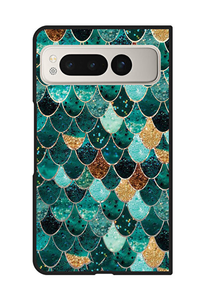 Theodor جراب واقٍ مضاد للخدش والصدمات لهاتف Google Pixel Fold بنمط خياشيم السمك