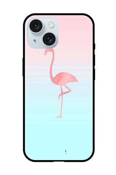 Theodor جراب واقٍ مضاد للخدش والصدمات لهاتف iPhone 15 وردي فلامنغو