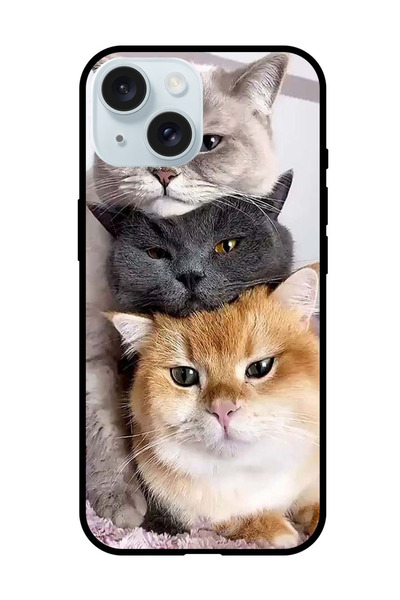 Theodor Protective Case Anti Scratch Shock Proof Bumper Cover For iPhone 15 Cats