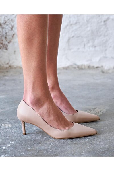 PELİN'İN AYAKKABILARI SİSTA 5 CM NUDE DERİ TOPUKLU AYAKKABI