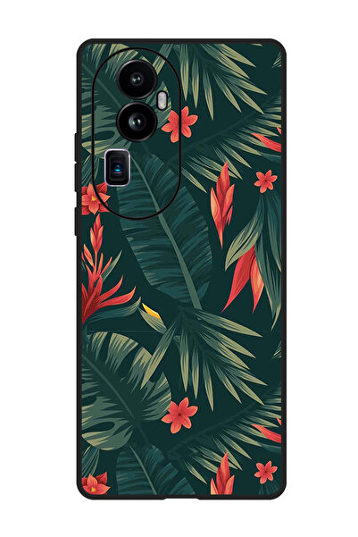 Theodor جراب واقٍ مضاد للخدش والصدمات لهاتف Oppo Reno 10 Pro Plus بأوراق خضراء