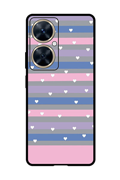 Theodor جراب واقٍ مضاد للخدش والصدمات لهاتف هواوي نوفا 11i برسومات قلوب وخطوط صغيرة