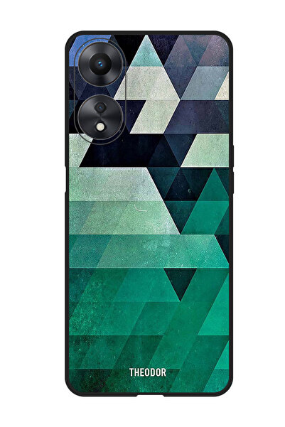 Theodor جراب واقٍ مضاد للخدش والصدمات لهاتف Oppo A98 بنمط مثلث ألوان بحرية