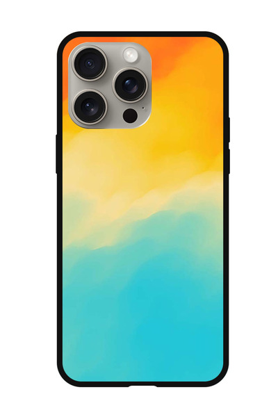 Theodor جراب حماية لهاتف iPhone 15 Pro Max بدرجات اللون البرتقالي والأصفر وال...