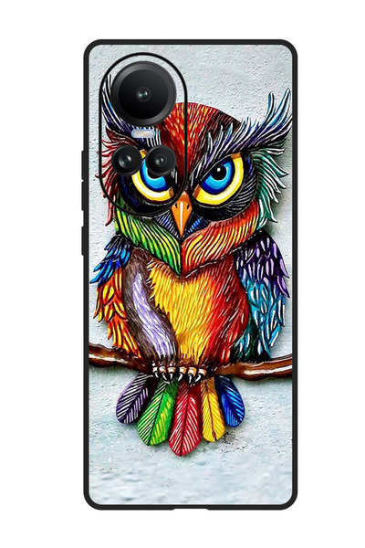 Theodor جراب واقٍ مضاد للخدش والصدمات لهاتف Oppo Reno 10/10 Pro بتصميم بومة م...