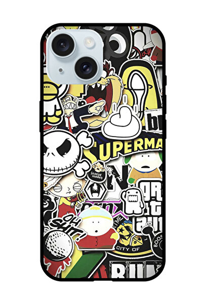 Theodor جراب واقٍ مضاد للخدش والصدمات لهاتف iPhone 15 بتصميم كرتوني