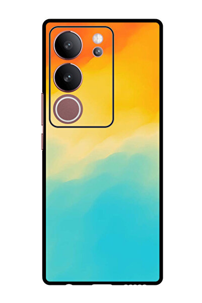 Theodor جراب واقٍ لهاتف Vivo V29 - V29 Pro بدرجات اللون البرتقالي والأصفر وال...