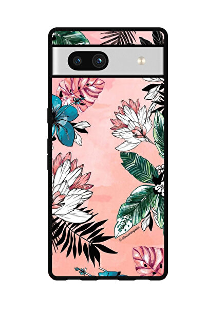 Theodor جراب واقٍ مضاد للخدش والصدمات لهاتف Google Pixel 7a بتصميم زهور وأوراق