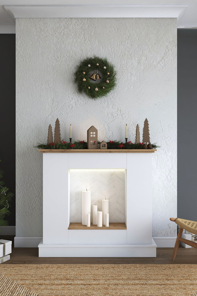 Rani Mobilya Rani AH108 Led Işıklı Dekoratif Desenli Raflı Gizli Depolama Ala...