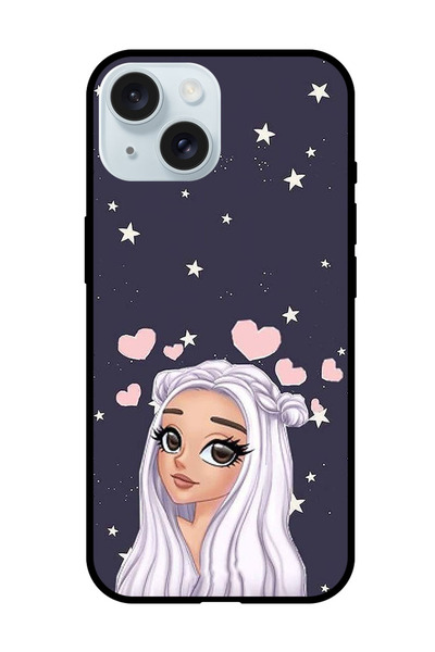 Theodor غطاء حماية مضاد للخدش والصدمات لهاتف iPhone 15 بخلفية نجمة الحب