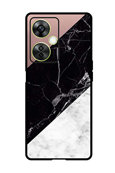 Theodor جراب واقٍ لهاتف OnePlus Nord CE 3 Lite، لون أبيض وأسود، سطح رخامي سادة