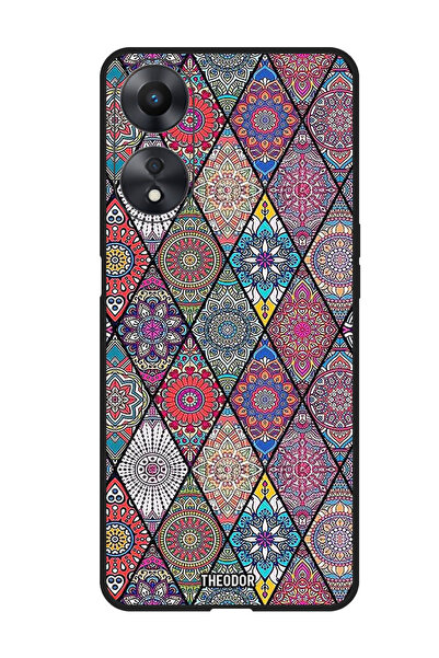 Theodor جراب واقٍ مضاد للخدش والصدمات لهاتف Oppo A98 بتصميم فن ماندالا