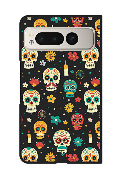 Theodor غطاء حماية مضاد للخدش والصدمات لهاتف Google Pixel Fold بأنماط هيكل عظمي