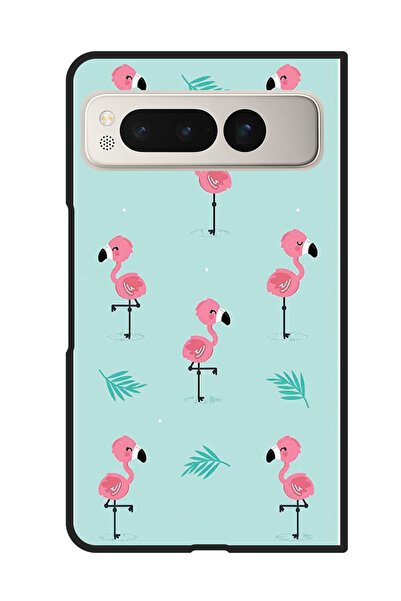 Theodor جراب واقٍ مضاد للخدش والصدمات لهاتف Google Pixel Fold بنمط فلامنغو