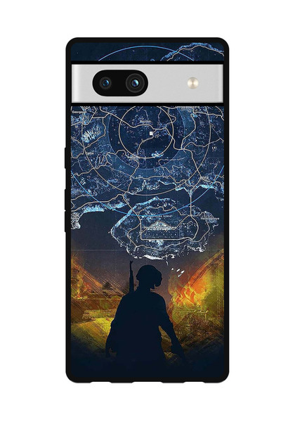 Theodor جراب واقٍ مضاد للخدش والصدمات لهاتف Google Pixel 7a خريطة ببجي