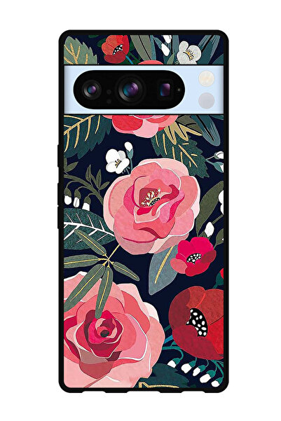 Theodor جراب واقٍ مضاد للخدش والصدمات لهاتف Google Pixel 8 Pro، زهور وأوراق