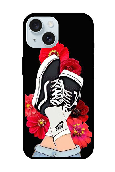 Theodor جراب واقٍ مضاد للخدش والصدمات لهاتف iPhone 15 Plus بتصميم أقدام وزهرة...