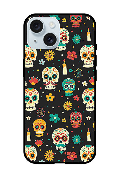 Theodor جراب واقٍ مضاد للخدش والصدمات لهاتف iPhone 15 بأنماط هيكل عظمي