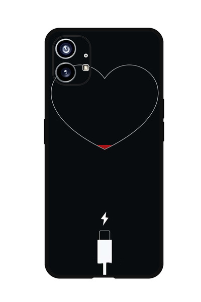 Theodor حافظة واقية مضادة للخدش والصدمات لهاتف Nothing Phone 1 Heart Battery Low