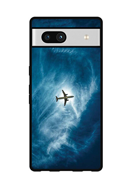 Theodor غطاء حماية مضاد للخدش والصدمات لهاتف Google Pixel 7a، طائرة في السماء