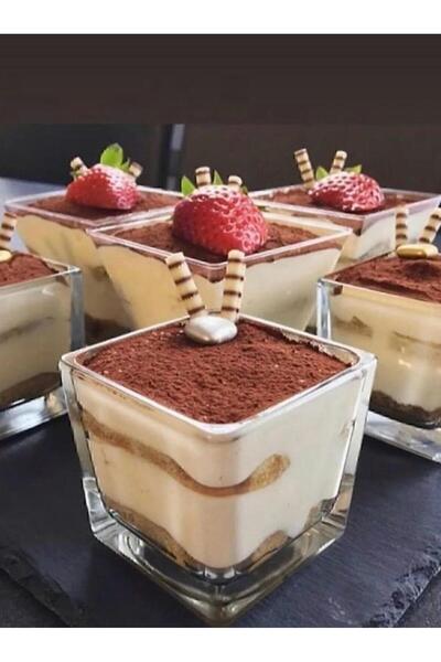 FARALYAHOME 6 Piece Magnolia Cup Bowl Glass Magnolia Pudding Dessert Ice Cream Bowl Presentation Set