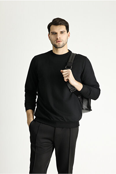 Kiğılı Bisiklet Yaka Pamuklu Sweatshirt
