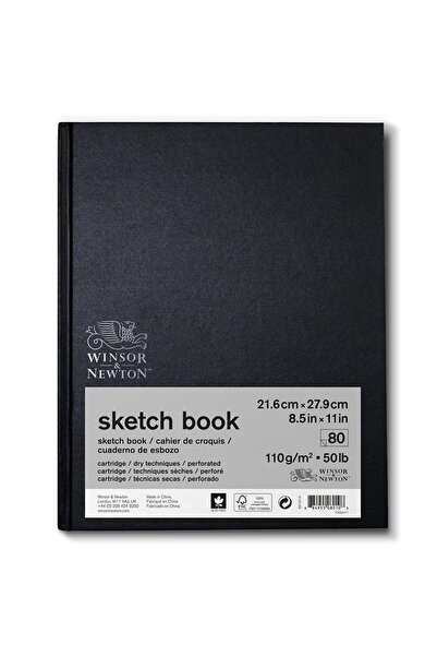 Winsor Newton Winsor & Newton Eskiz Çizim Bloknotu (Sert Ciltli) Siyah Hafif ...