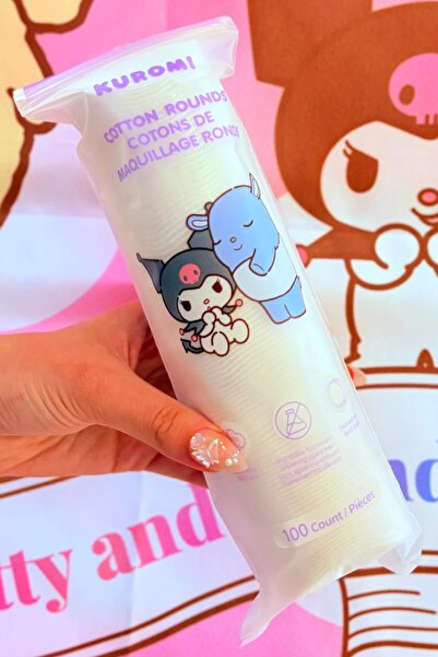 Miniso Sanrio Lisanslı Kuromi Yuvarlak Makyaj Temizleme Pamuğu 100'lü