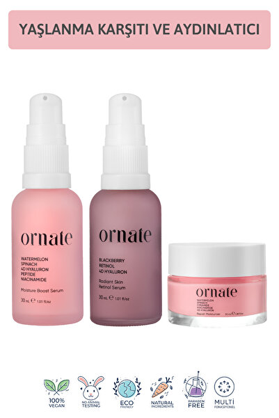 ORNATE Yaşlanma Karşıtı, Aydınlatıcı, Nemlendirici Retinol ve Peptit İçeren B...