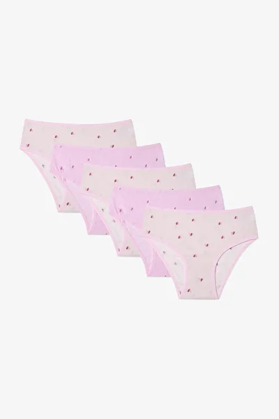 Penti Girl's Two Heart Heart Patterned 5-Piece Panties