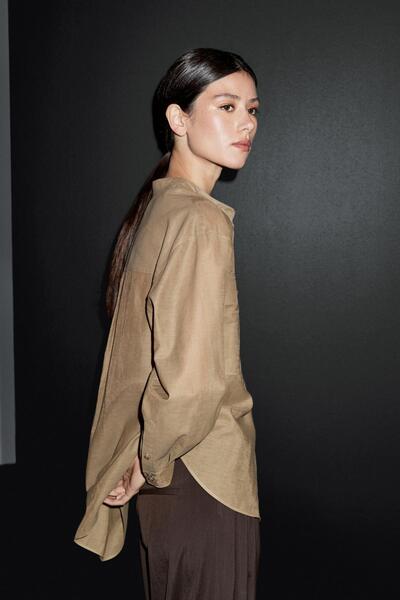 Massimo Dutti Hakim yaka uzun gömlek