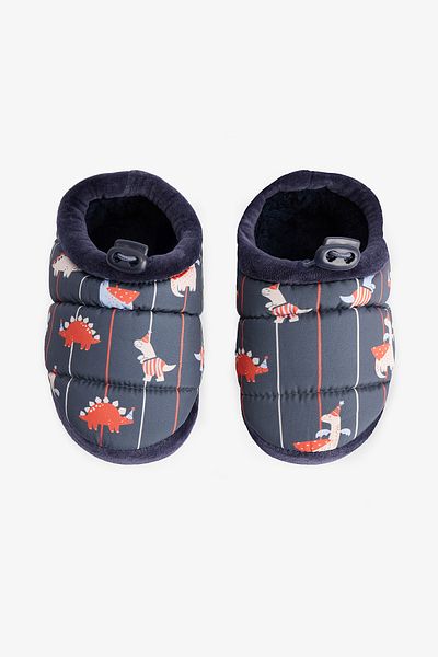 Penti Cizme de casă cu șnur cu model Dino Carnaval pentru băiat Dark Indigo