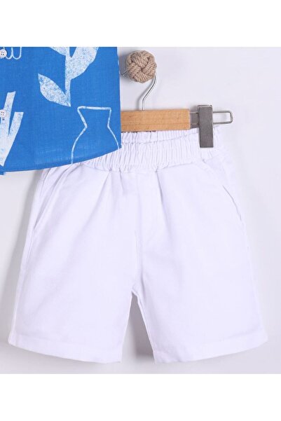 Pollito Boy's Mixed Pattern Shirt Shorts Set of 2