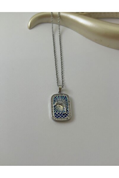 Goche Bijuteri Yunus balığı tarot gümüş renk çelik kolye