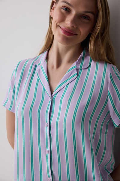 Penti Bon Vivant Shirt Pants Lilac Pajama Set