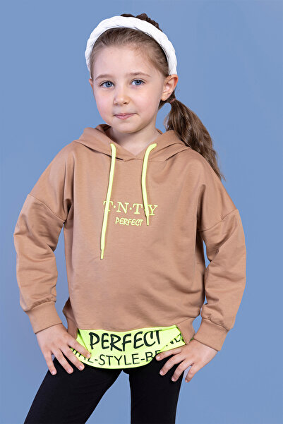 Toontoy Детска суитшърт с качулка и бродерия по ръбовете