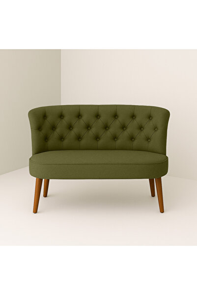 Kahraman Mobilya Aksesuarları İkili Koltuk Haki Yeşil - Çay Seti Koltuk