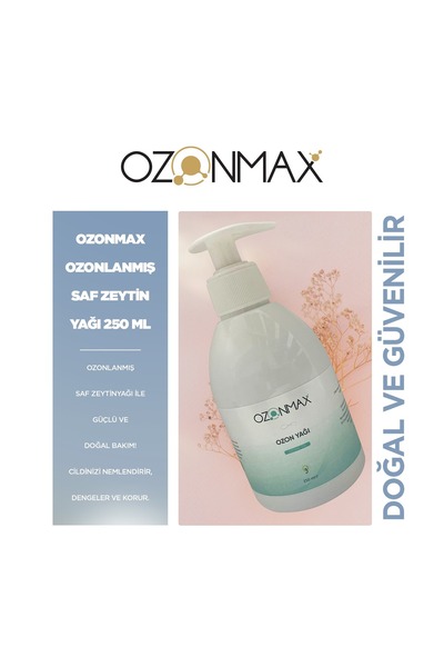 ozonmax OZON YAĞI 250 ML Ozonlanmış Saf Zeytinyağı ile Doğal Bakım! cildinizi nemlendirir,dengeler ve korur.