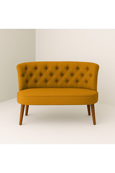 Kahraman Mobilya Aksesuarları İkili Koltuk Hardal Sarısı - Çay Seti Koltuk
