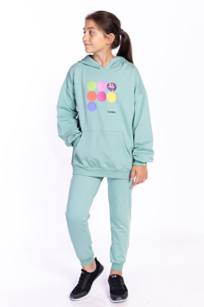 Toontoy Σετ αθλητικής φόρμας για κορίτσια με κουκούλα με τσέπες καγκουρό