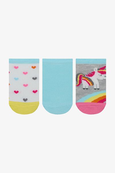 Penti Girl's Unicorn Love 3-Piece Booties Socks