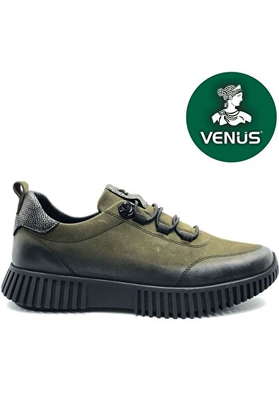 Venüs Campanula Ортопедични дамски обувки от естествена кожа HAKİ