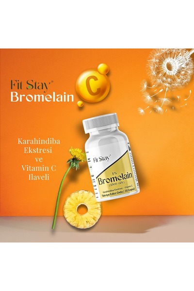 FitStay Fit Stay FS Bromelain 30 Kapsül (Karahindiba ve C vitamini ile birlikte)