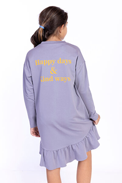 Toontoy Κοριτσίστικο φόρεμα με λαιμόκοψη άνοιγμα με λεπτομέρεια βολάν και κεντημένο σχέδιο