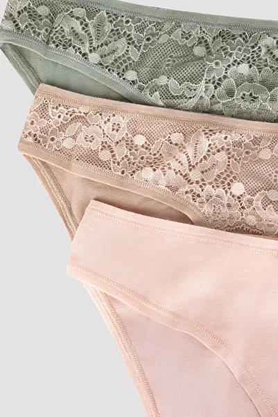 Penti Fresh Spring Dantela Dantela Slip 3 piese