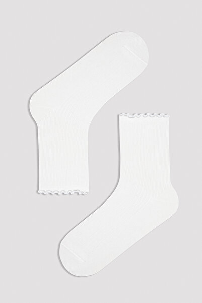 Penti Frill White 2-Piece Socks
