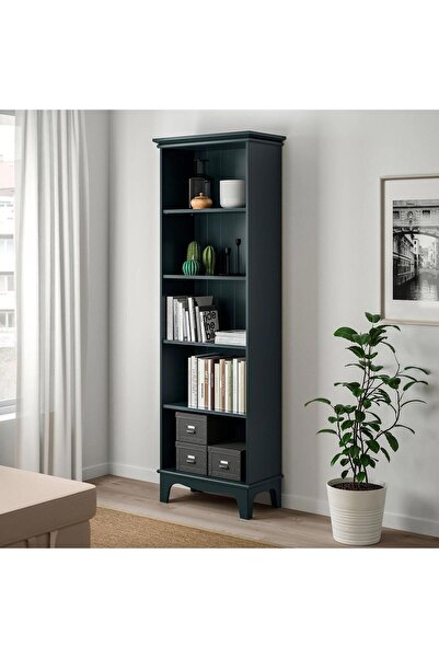 IKEA LOMMARP Açık Kitaplık Koyu Mavi-Yeşil Renk 65x199 cm Ev-Ofis Düzenleyici Raf