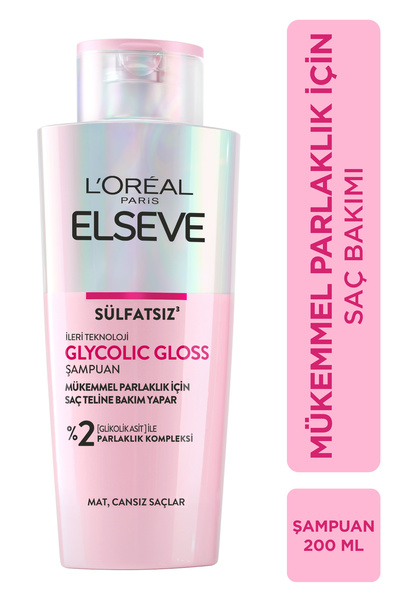 ELSEVE Glycolic Gloss Mükemmel Parlaklık için Bakım Yapan Şampuan [Glikolik Asit] 200ml